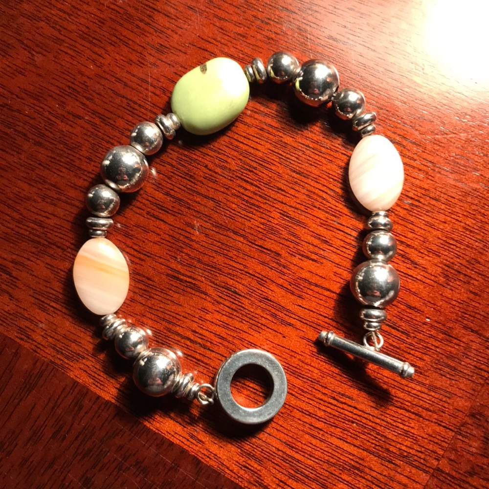 Silver beaded bracelet